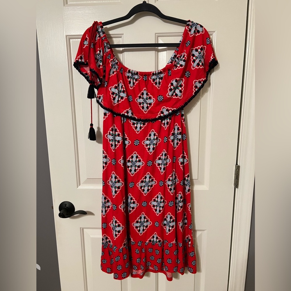 Crown & Ivy XL red off the shoulder dress NWT